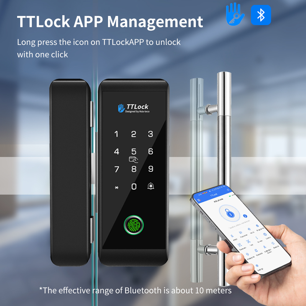 Smart Home Door Lock - قفل زجاجي ذكي من TTLOCK مع