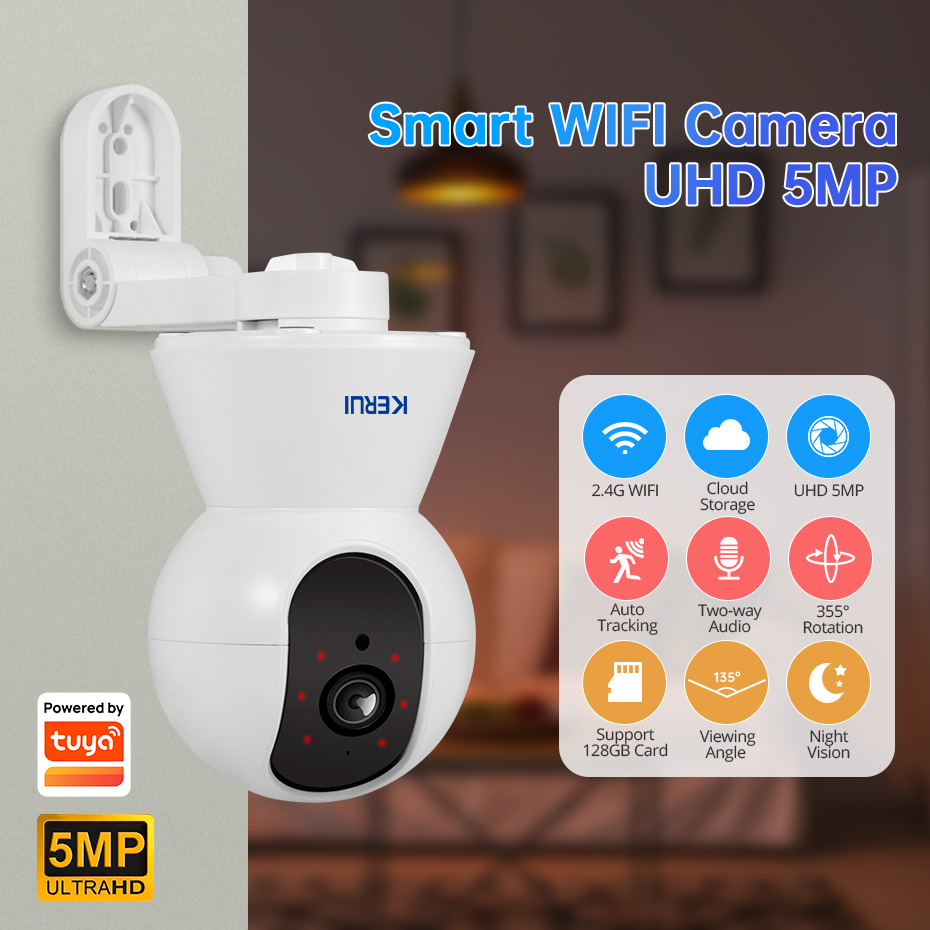 كاميرا KERUI 4K 8MP Tuya الذكي - مراجعة Smart Home Camera Ezviz وسعره